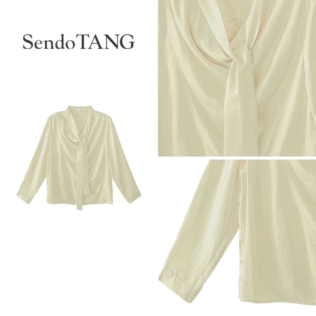 法式浪漫【湖水碧波】胖多女装春款新款时尚洋气高级感百搭长袖衬衫