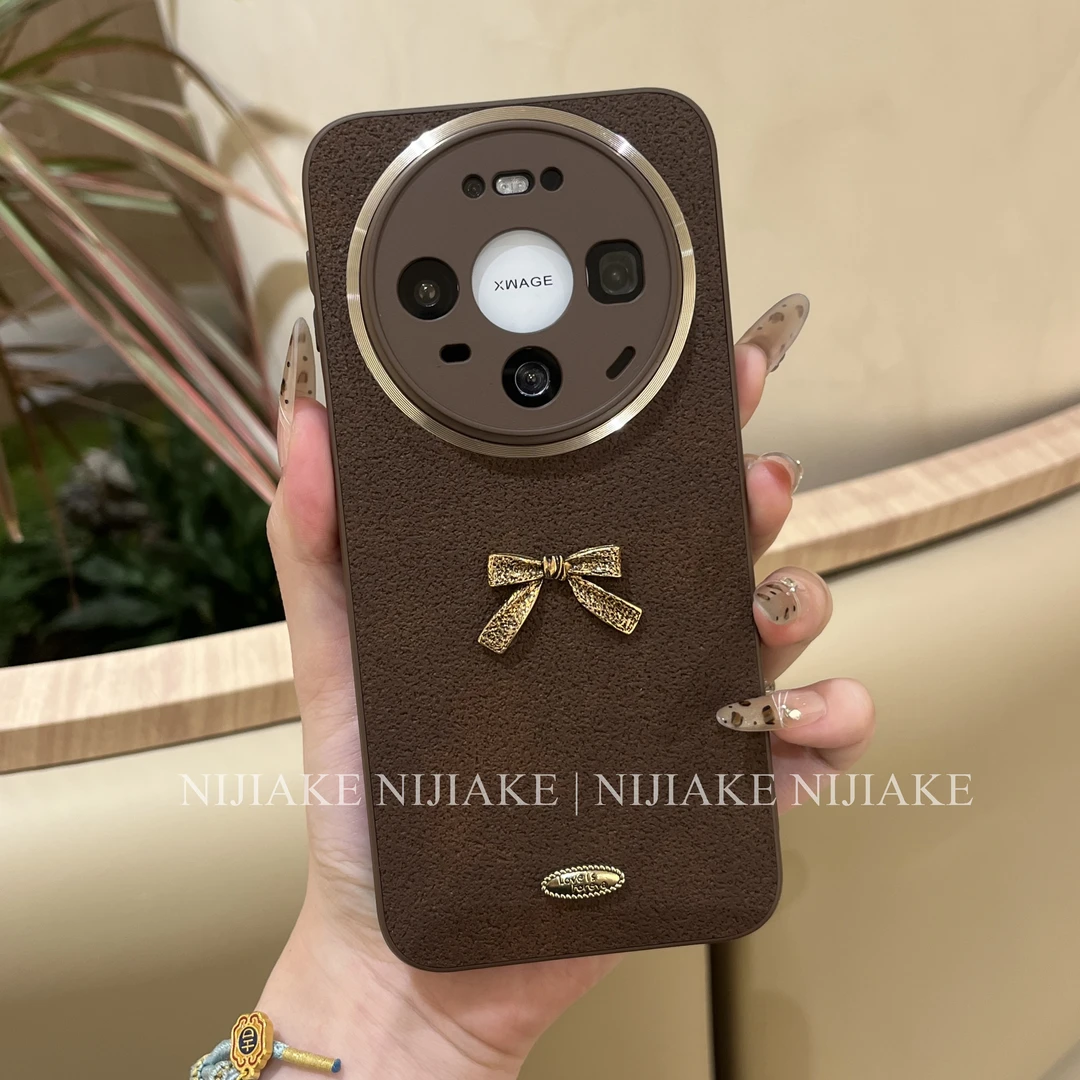 Mate80复古皮纹气质蝴蝶结适用华为mate60手机壳mate70pro/p70/80