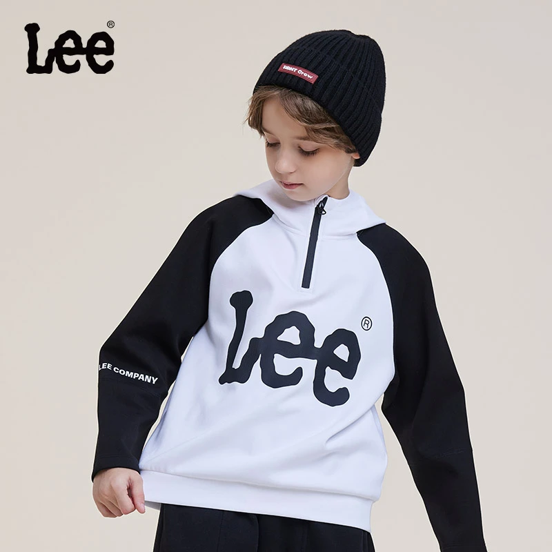 Lee儿童春季立领半开衫连帽卫衣男童女童高龄长袖LK4X1FUT0129