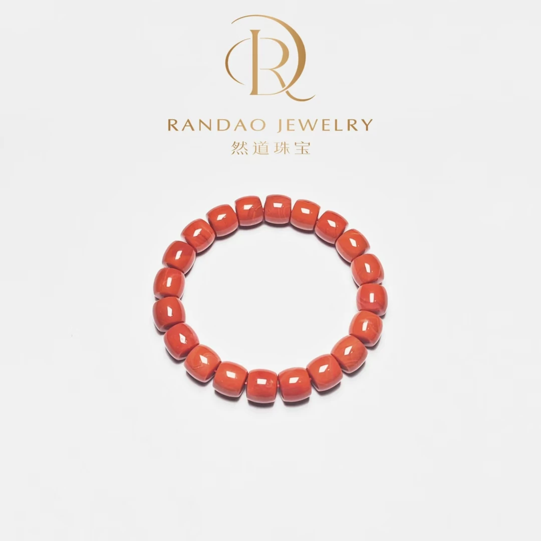 【然道珠宝】南红直切料单圈手串手链素圈精美气质优雅百搭
