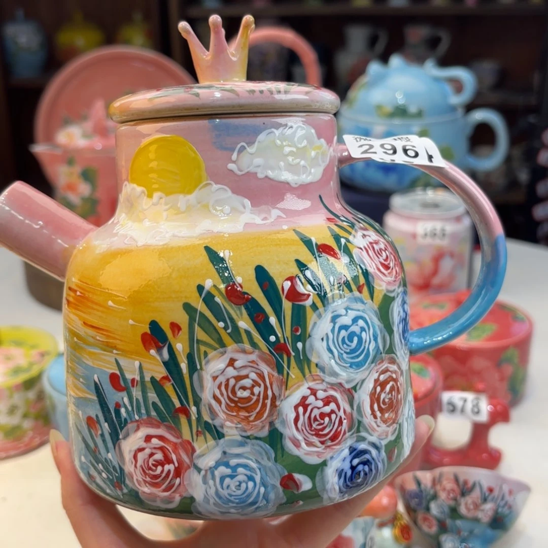 景德镇手绘高温釉下彩陶瓷茶具