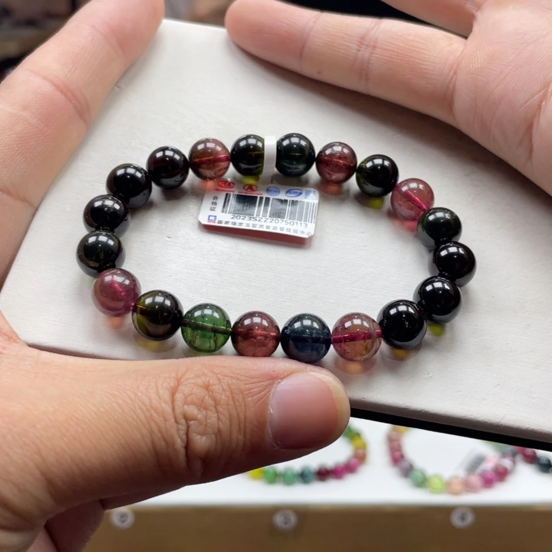 碧玺手串未镶嵌9.5mm.mmmmmmmmmm