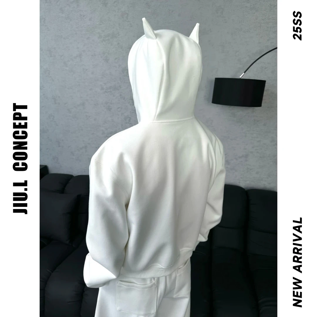 【断码清仓，无码不补】小众设计小恶魔连帽卫衣阔型宽松外套