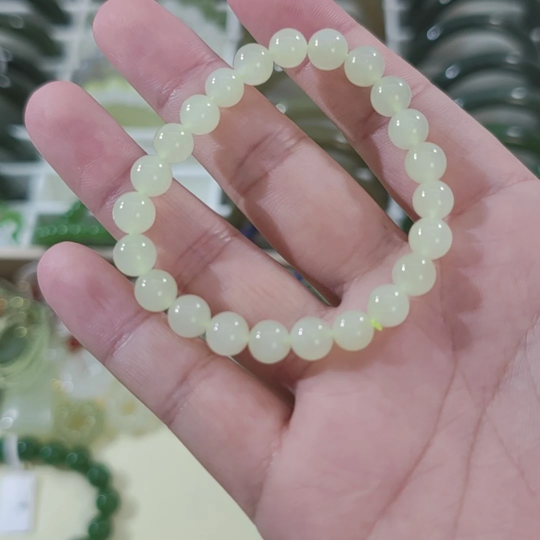 和田玉未镶嵌手链卡8浅晴和田玉手串×1