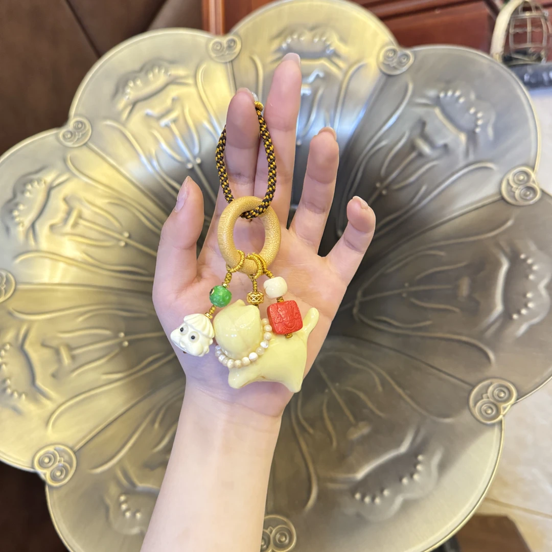 YYSZ*手工编绳大漆猫猫（非遗）