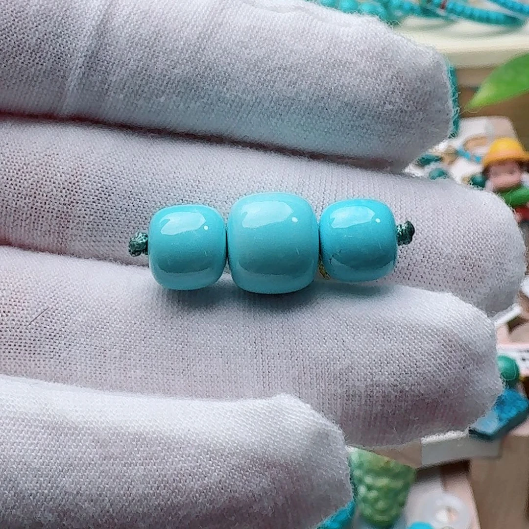 绿松石未镶嵌珠宝奇石顶腰珠