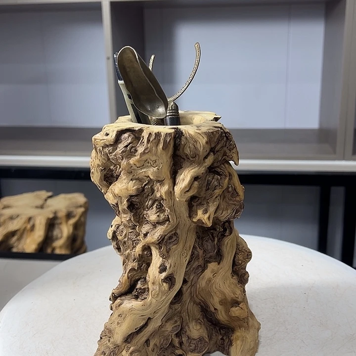 丽***缝木石榴木榴疤茶桶笔筒