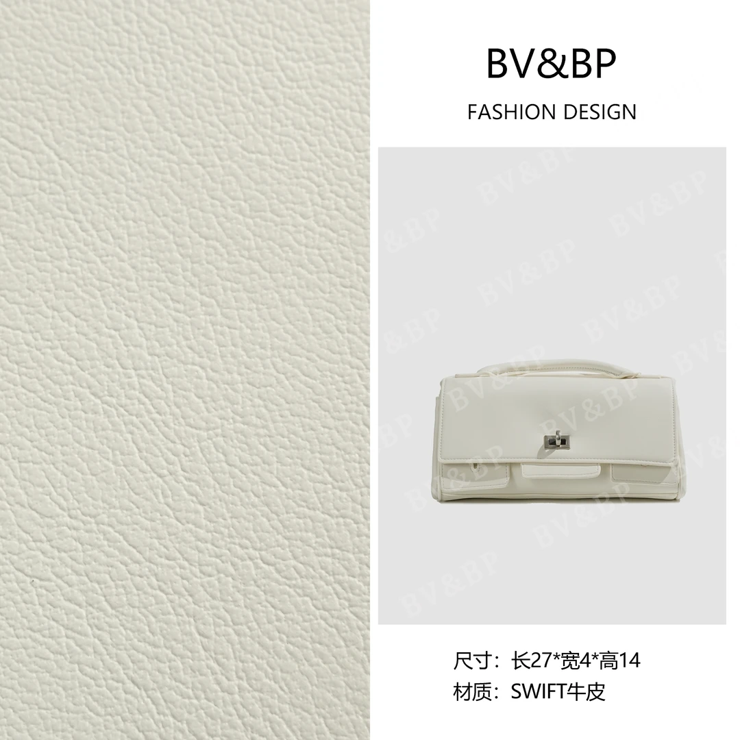 BV&BP· 原创设计 真皮高定手提单肩包  BV3009-白色-银扣