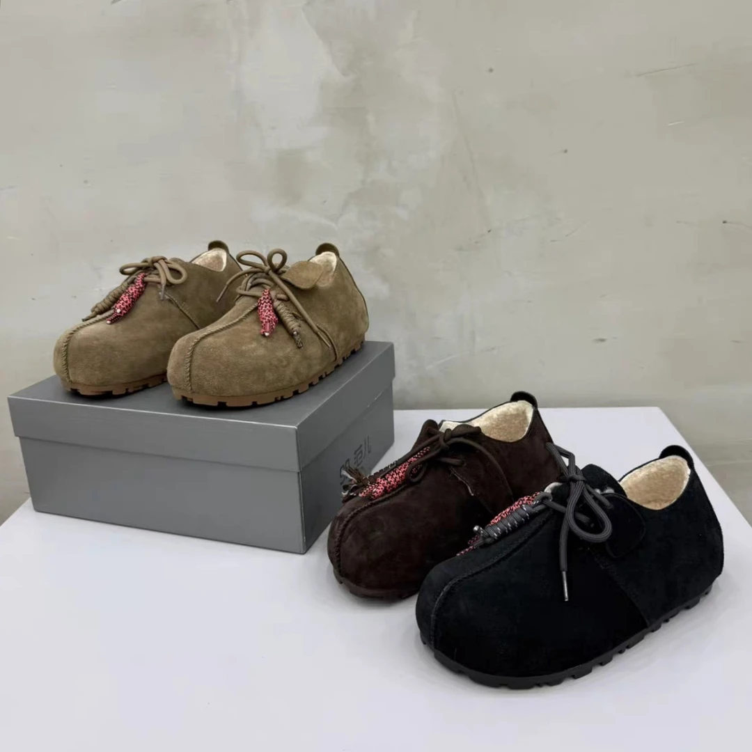 【十六号】复古磨砂皮勃肯鞋女包头懒人鞋休闲鞋加厚大头棉鞋911-9