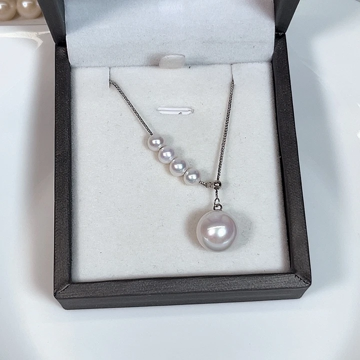 淡水珍珠银S925镶嵌颈饰