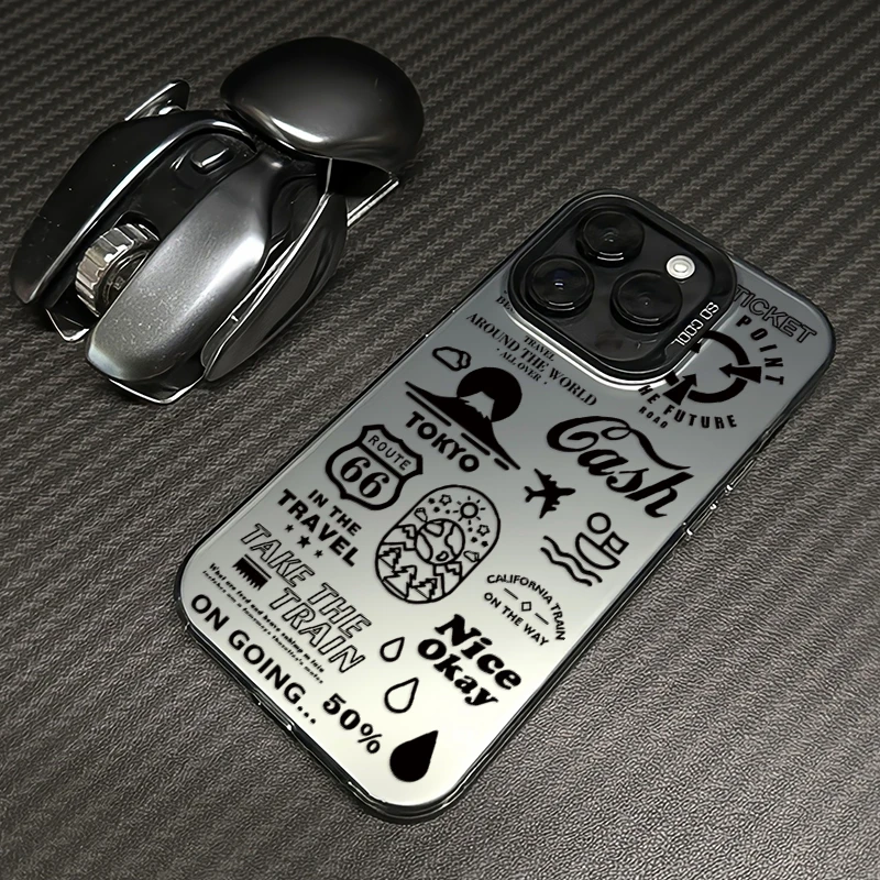 英文标签适用苹果16pro手机壳15promax高级iphone14套13创意12/11