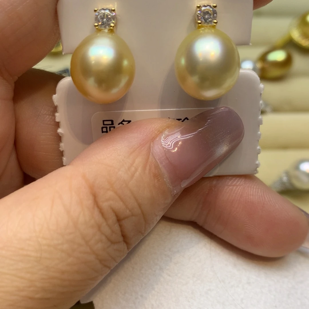 银S925镶嵌耳饰海水珍珠