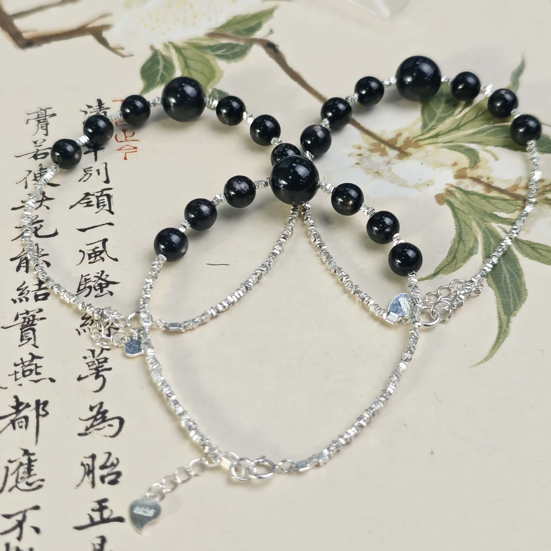 【书记甄选】金运石搭配碎银几两手链 多样性发一件 约6mm MT4076