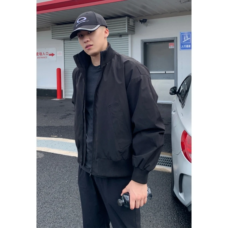 街高帅夹克男棒球潮秋季痞松立美式领服cleanfit复古宽外套牌飞行