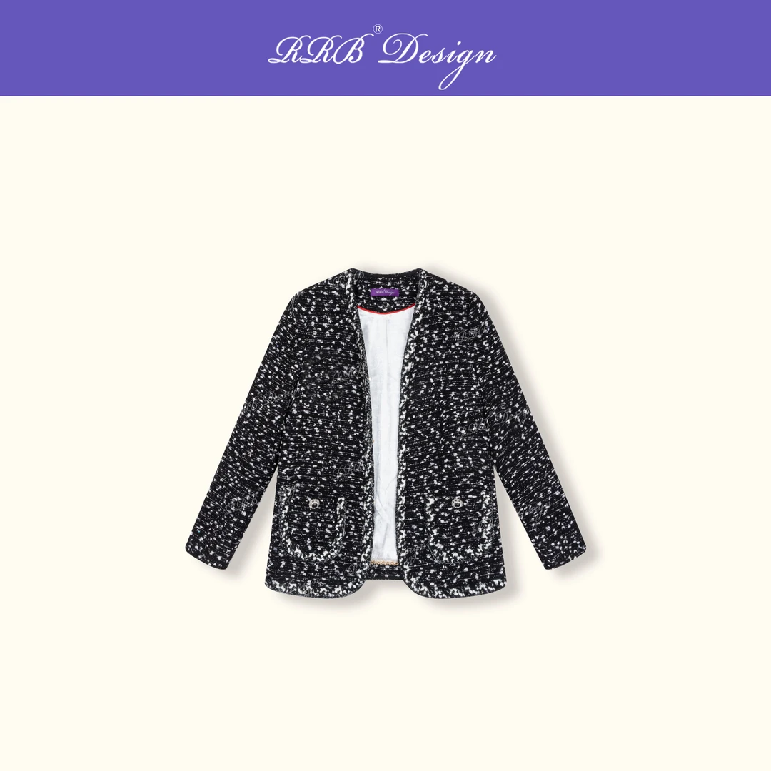 RRB Design“手工坊”高定手工编织钉珠香风百搭显瘦外套