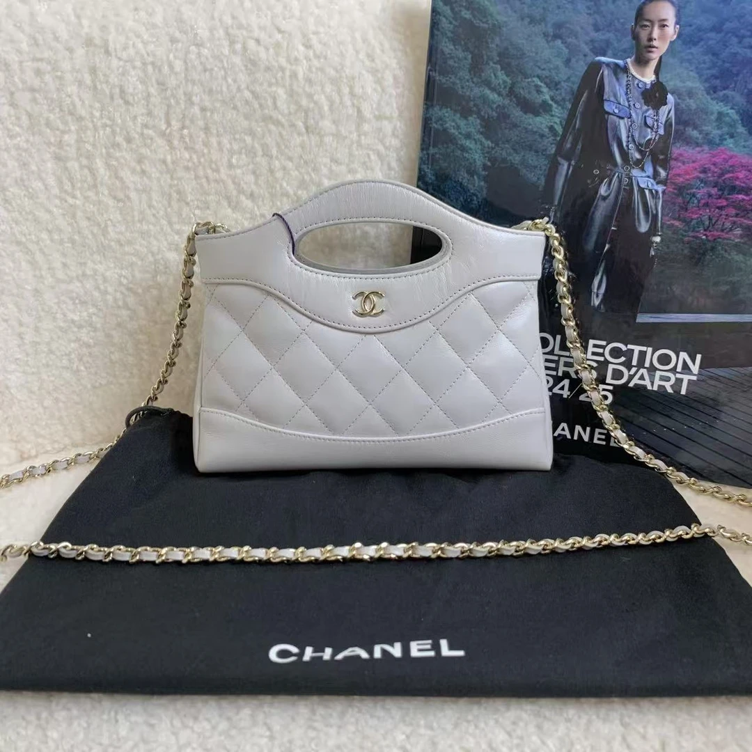 99新 Chanel/香奈儿 壹臻/25P浅灰色羊皮31bag nano 43469729