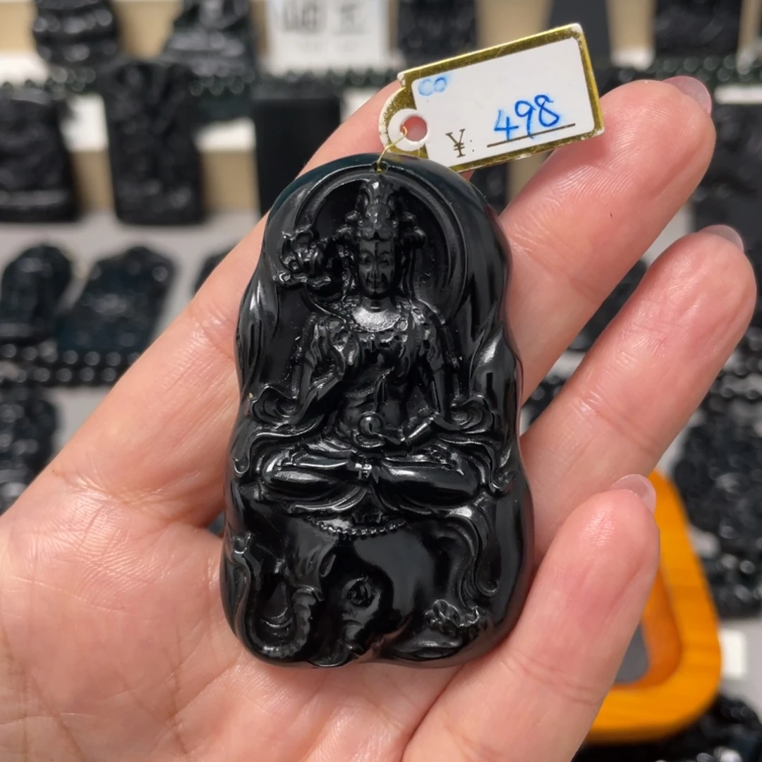 清***月蛇纹石玉未镶嵌吊坠