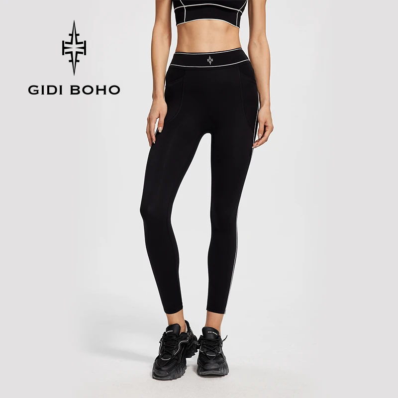 GIDI BOHO/极地薄荷春季户外健身瑜伽裤弹力显瘦高腰提臀裸感长裤