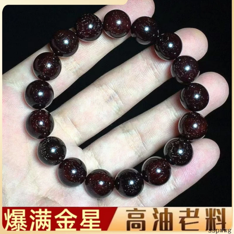 真品保真满金星小叶紫檀手串珠链高档檀香印度老料泥料文玩上善品