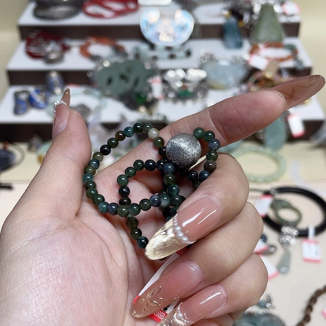 足银皮质925银珠子手链银首饰