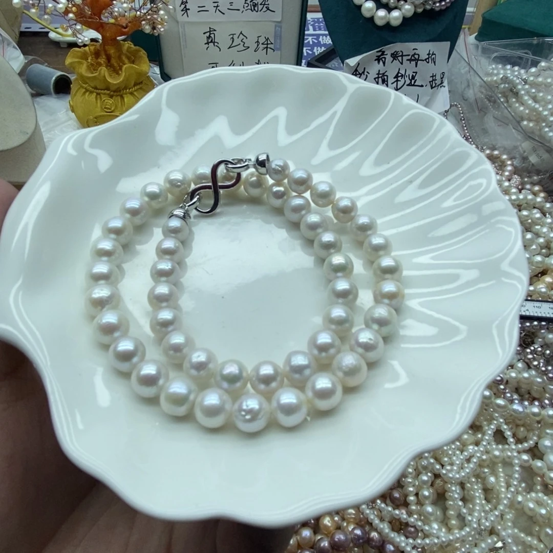 璟***钶天然淡水珍珠无人工干预银S925镶嵌淡水珍珠