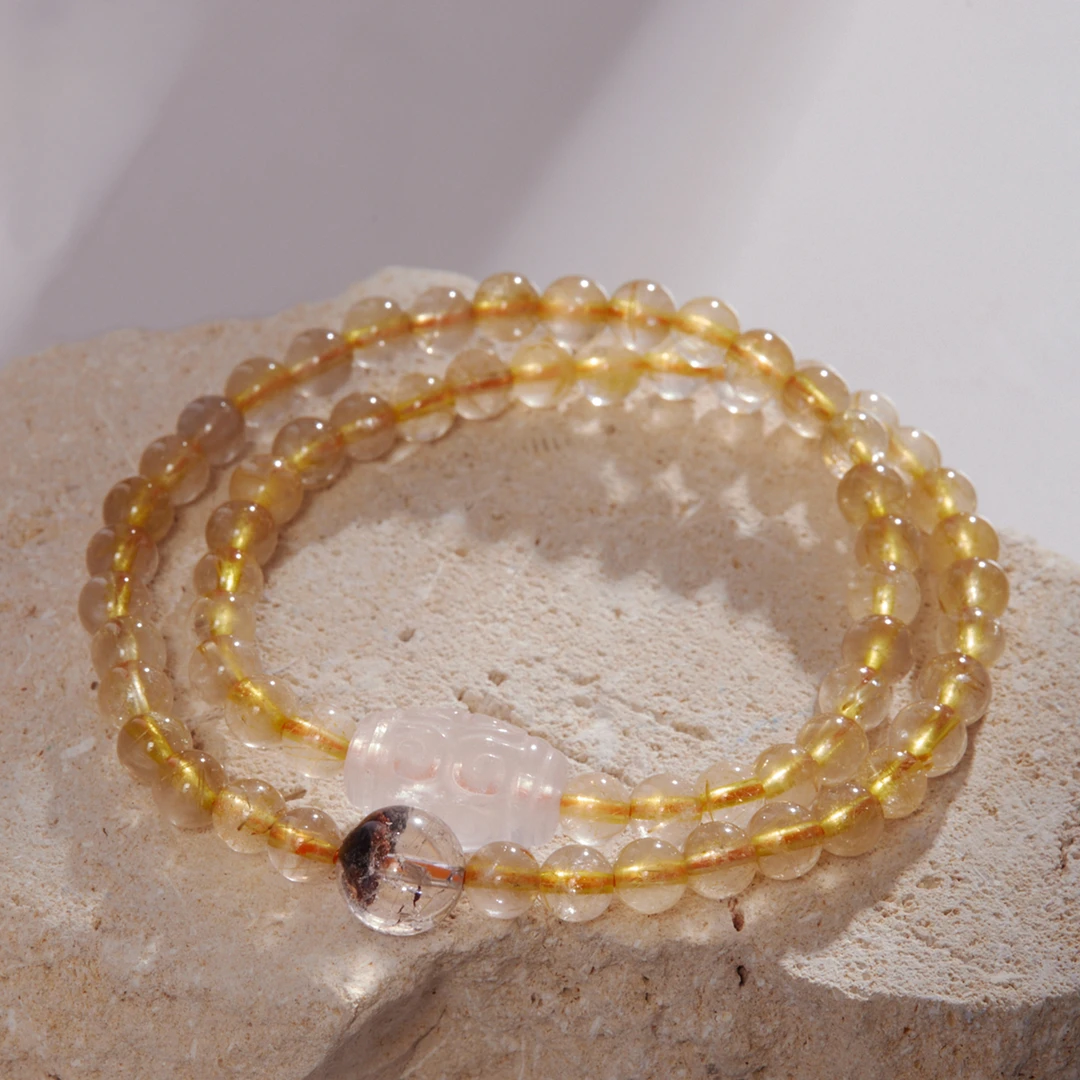【三元瑞】黄发晶白水晶绿幽灵天然水晶梦幻组合手串来袭6mm/10mm