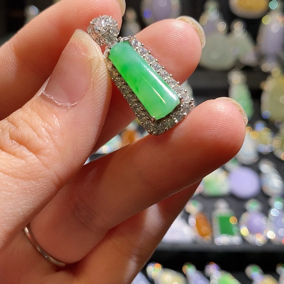 颈饰银S925镶嵌翡翠天然翡翠