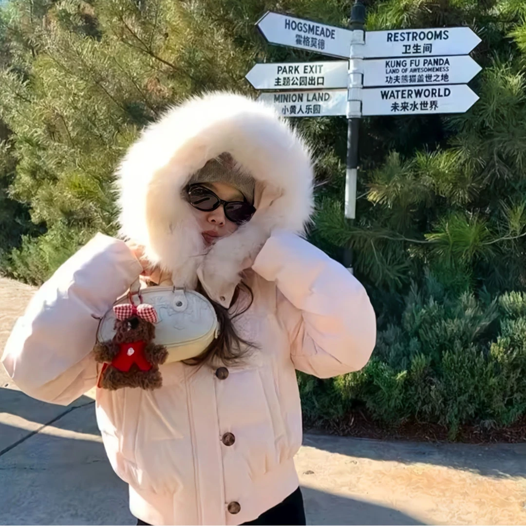 连帽韩版面包服棉服2025新款加厚冬季短款女保暖棉衣修身棉袄外套