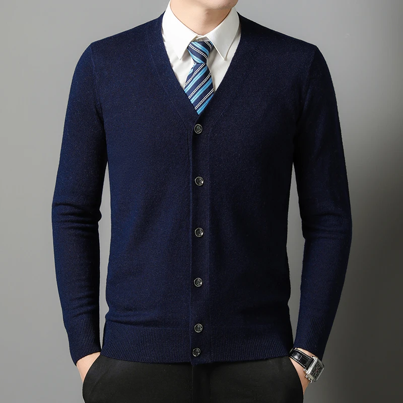 【阿拉善羊绒馆】【特厚款410克】100%纯羊毛商务男马甲秋冬保暖开衫