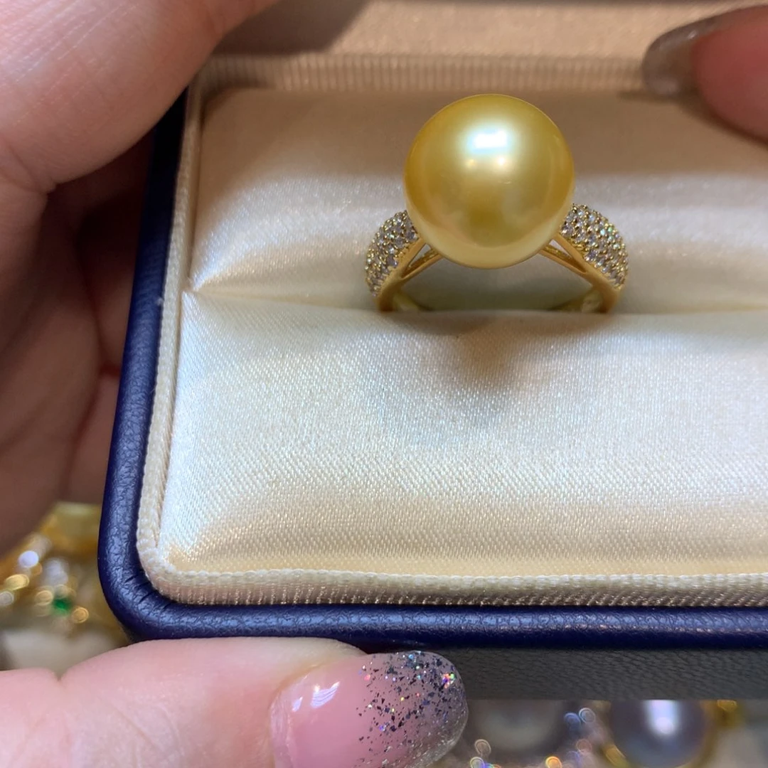 海水珍珠戒指银S925镶嵌