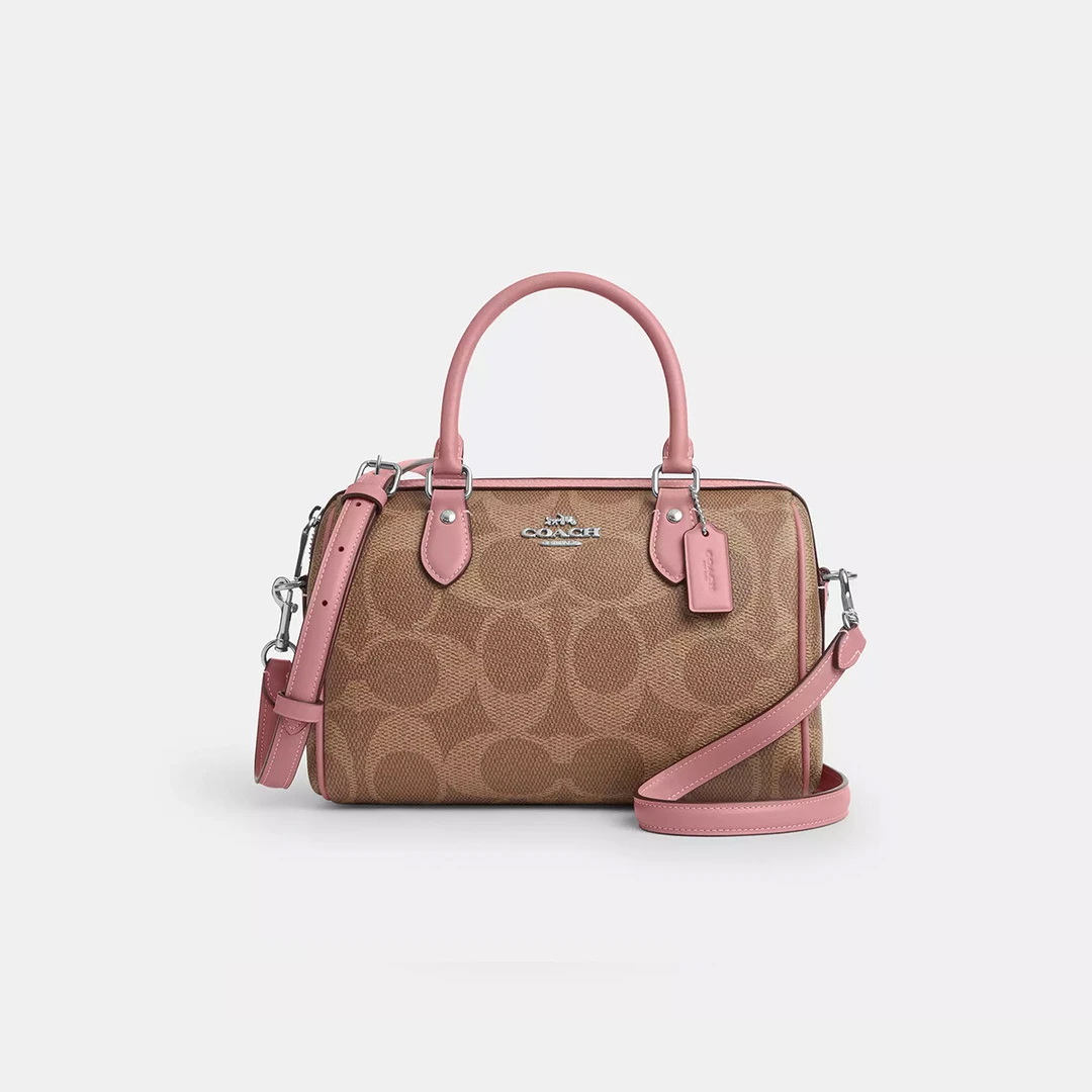 COACH｜【全国联保】蔻驰 ROWAN系列经典标志拼色手提斜挎波士顿