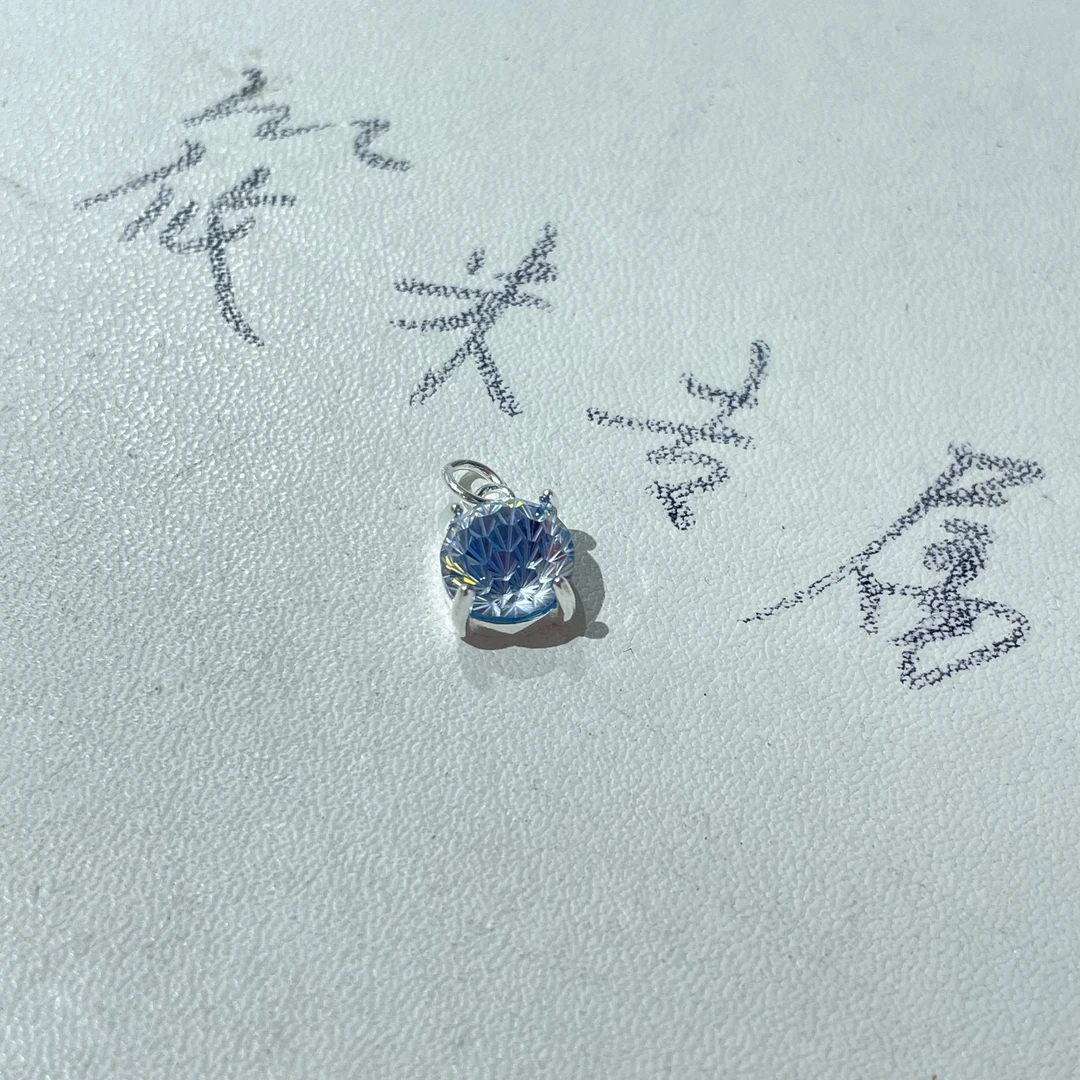 吊坠925银锆石 蓝色烟花切吊坠D1401 MD