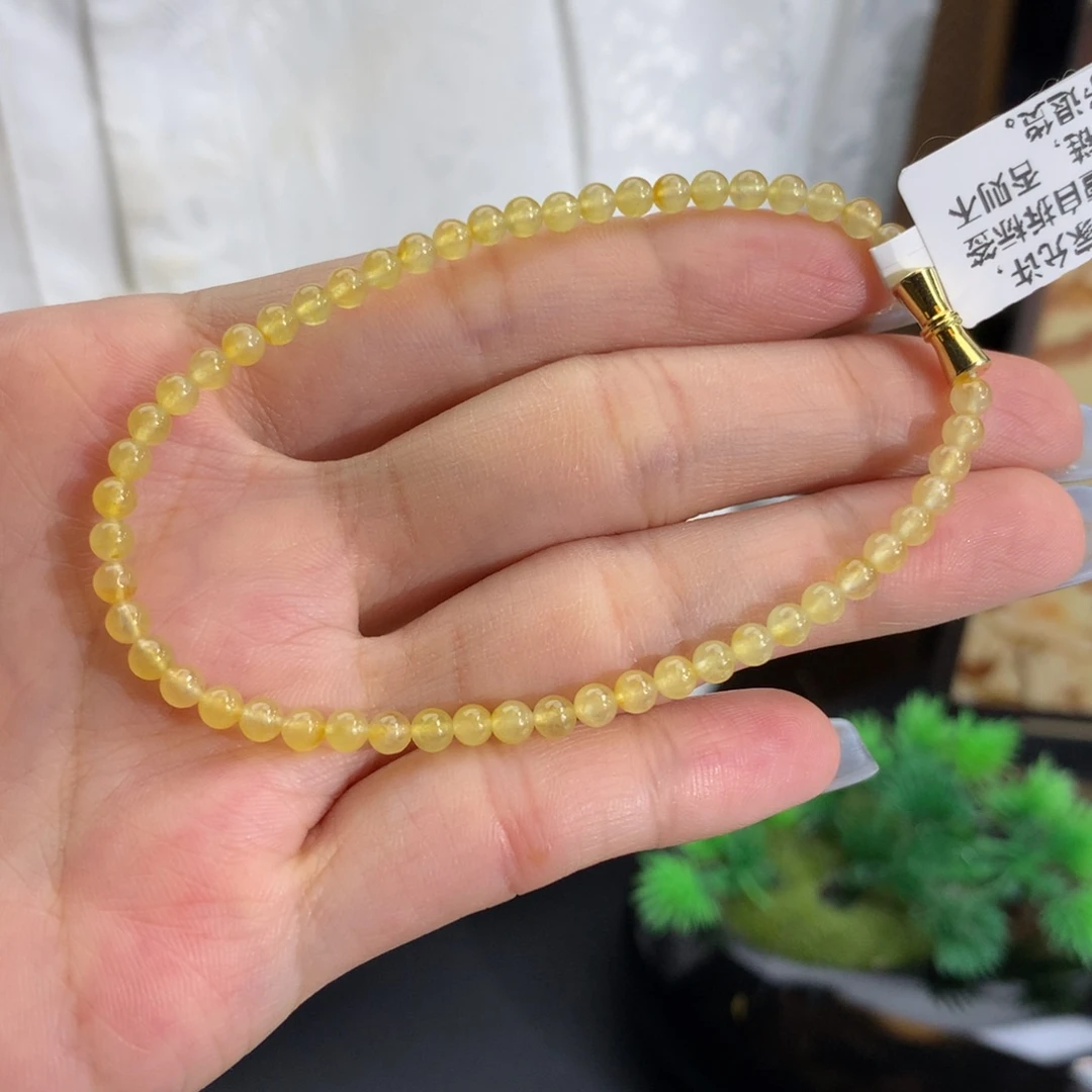 翡翠未镶嵌手串卡3.3冰种冰黄手串