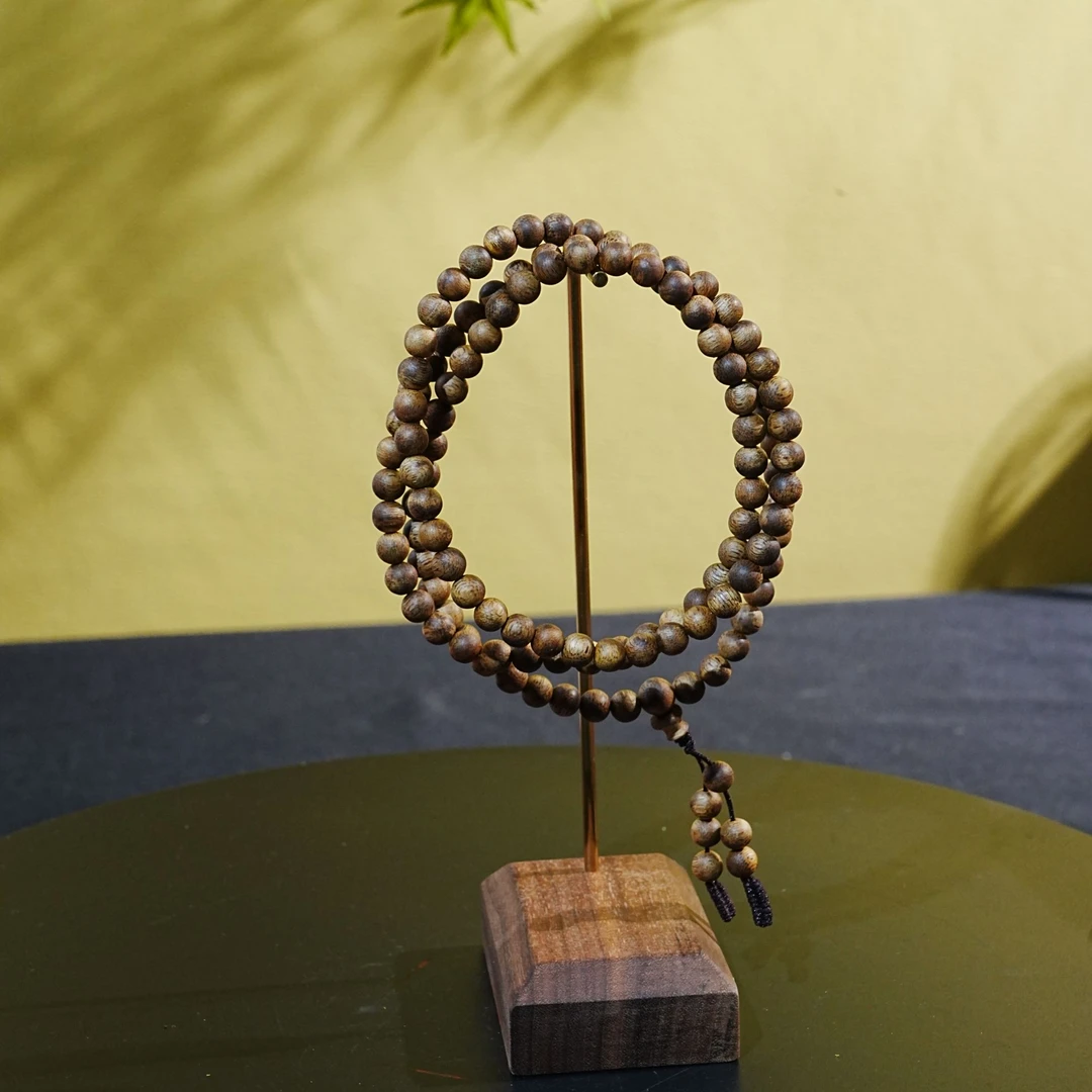 西马黄油熟结软丝沉香念珠0.64cm 9.92g 250908128 A