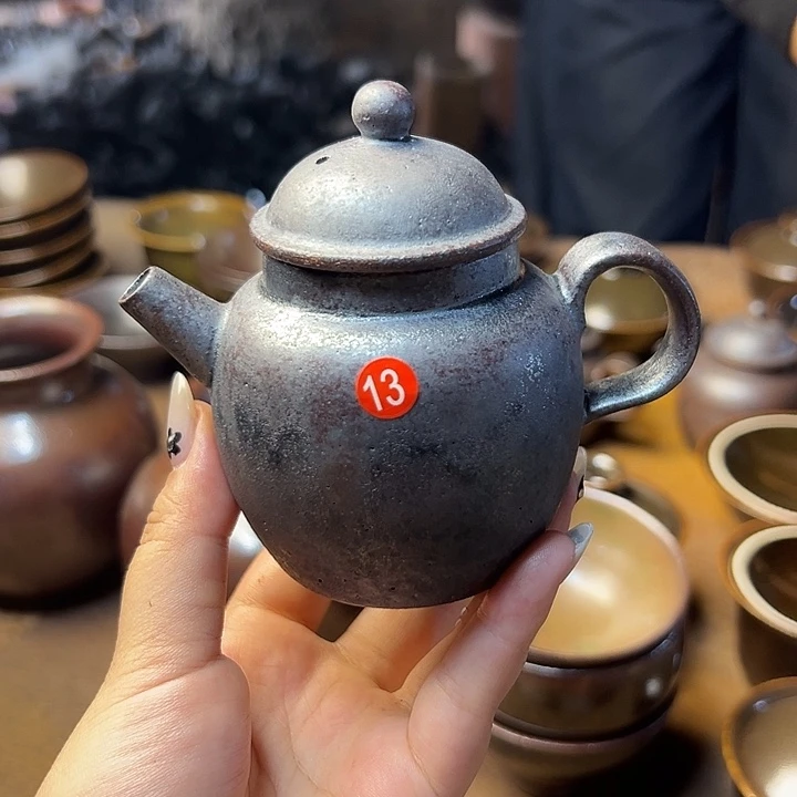 南***婉手工银紫色泡茶壶是