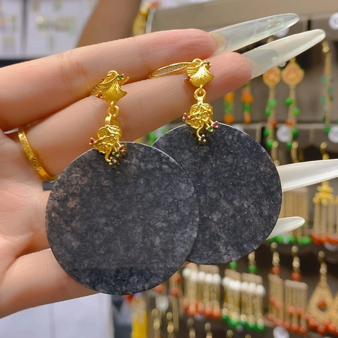 翡翠合金耳饰翡翠