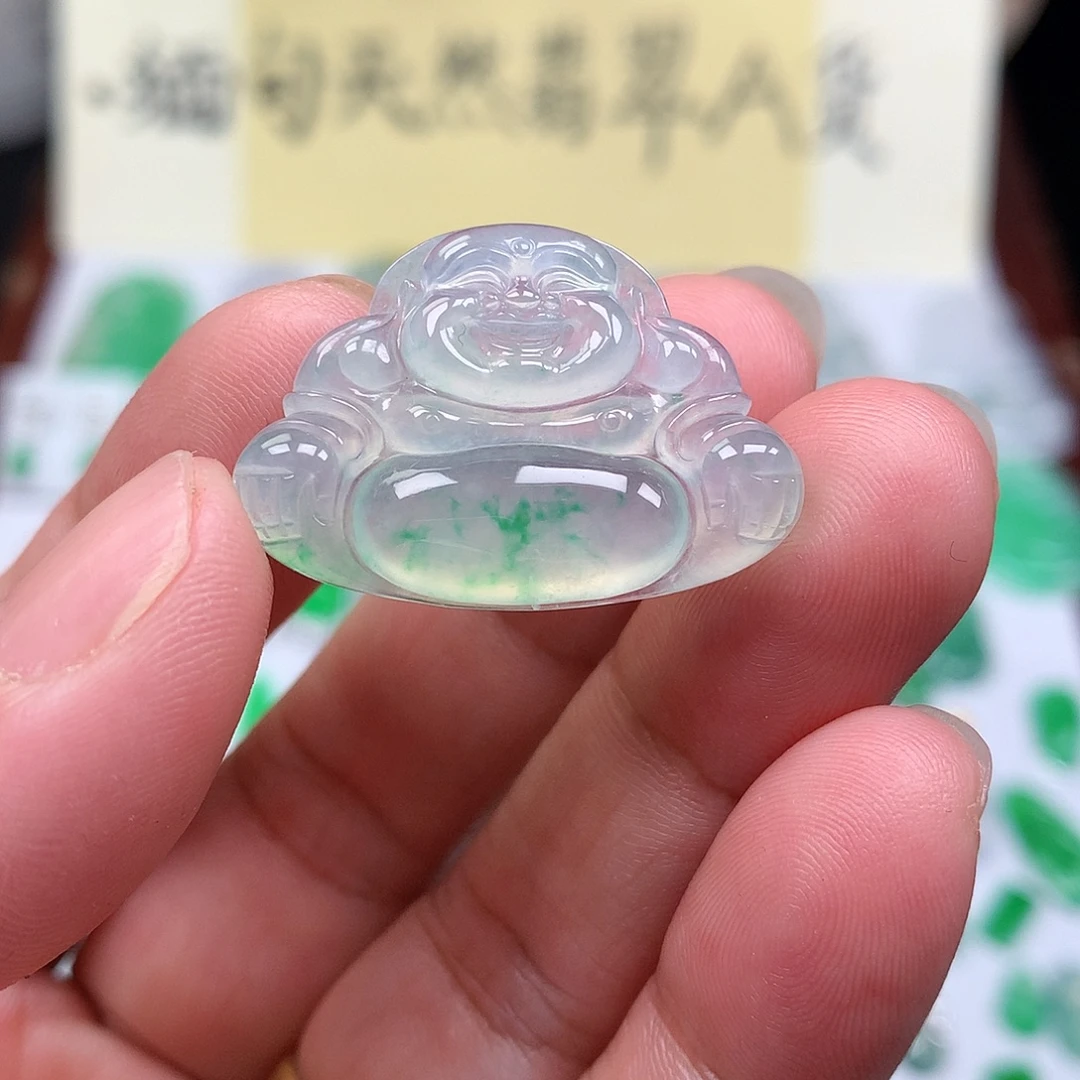 翡翠裸石缅甸天然A货翡翠冰种佛公