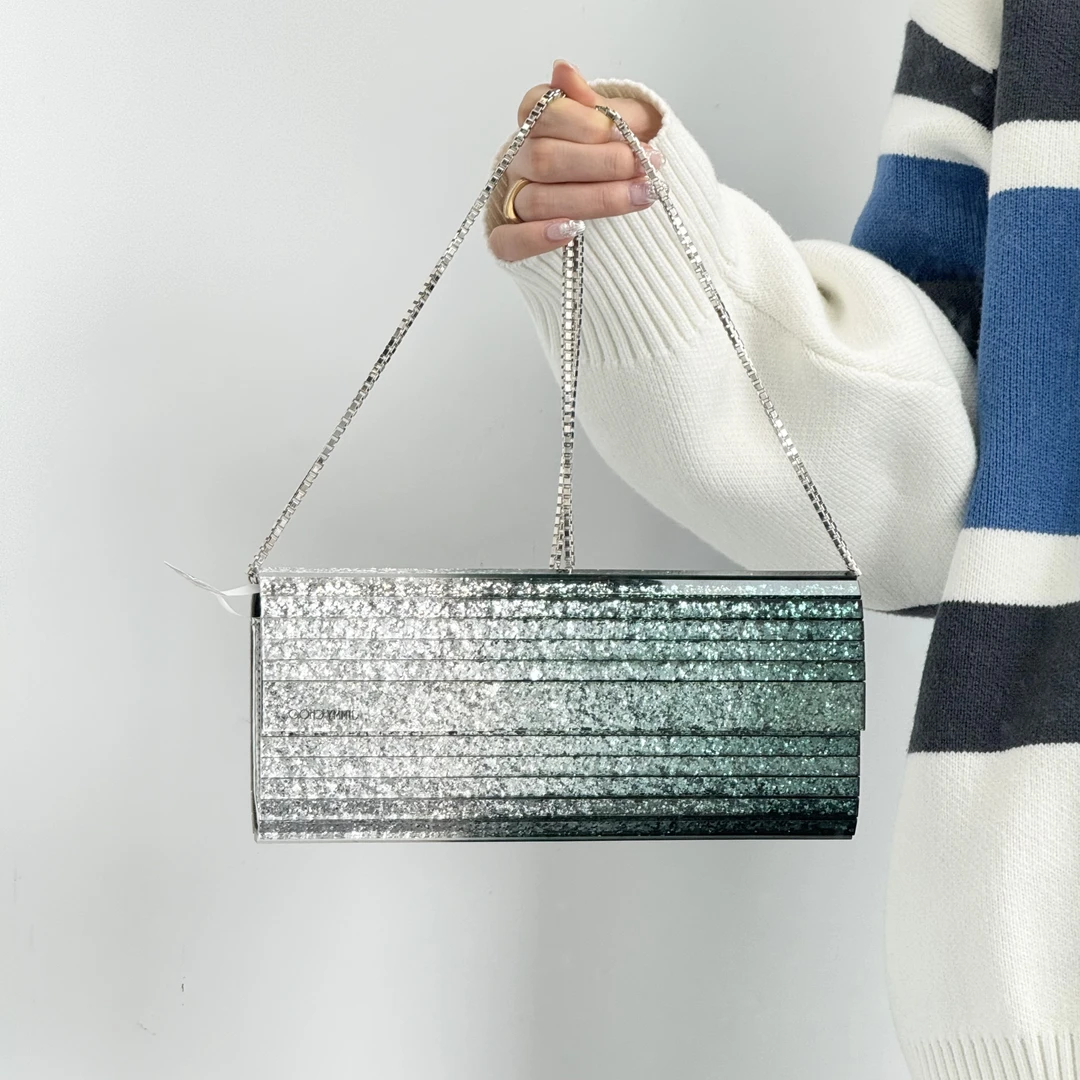 95新 JIMMY CHOO/吉米周 Jimmy choo渐变绿亚克力斜挎包