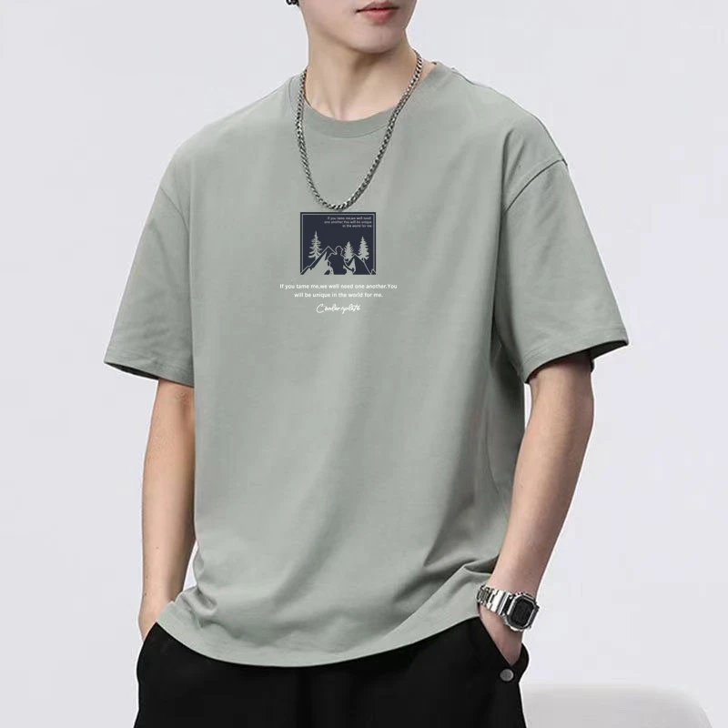 2025夏季新款纯棉短袖t恤男女同款上衣半袖宽松圆领百搭潮流青年