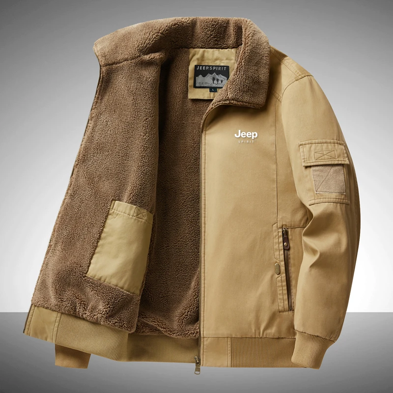 JEEP吉普工装风保暖冬季户外纯棉夹克秋冬季休闲男装加厚