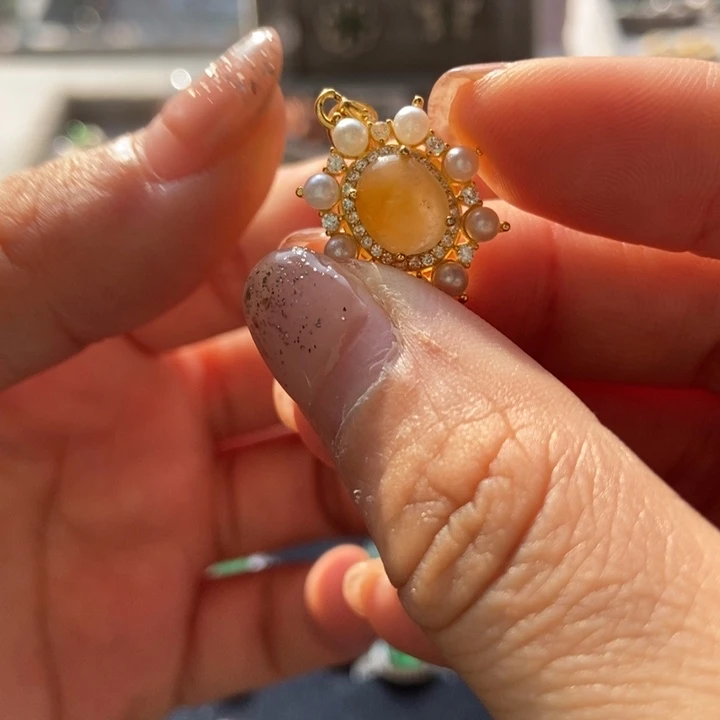 翡翠颈饰银S925镶嵌吊坠