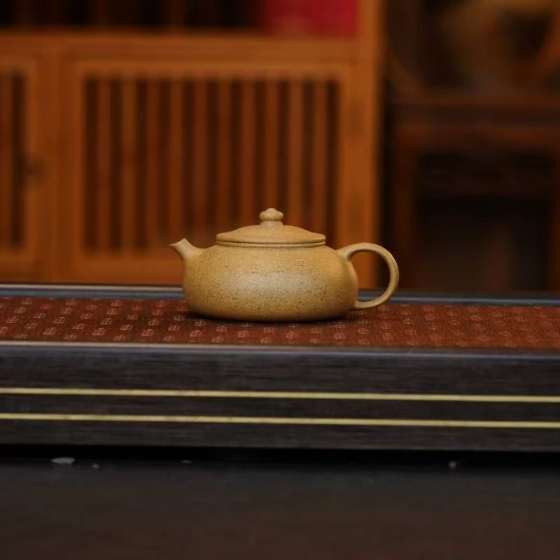 LW黄金段【寒江180CC】宜兴黄龙山原矿手工紫砂壶