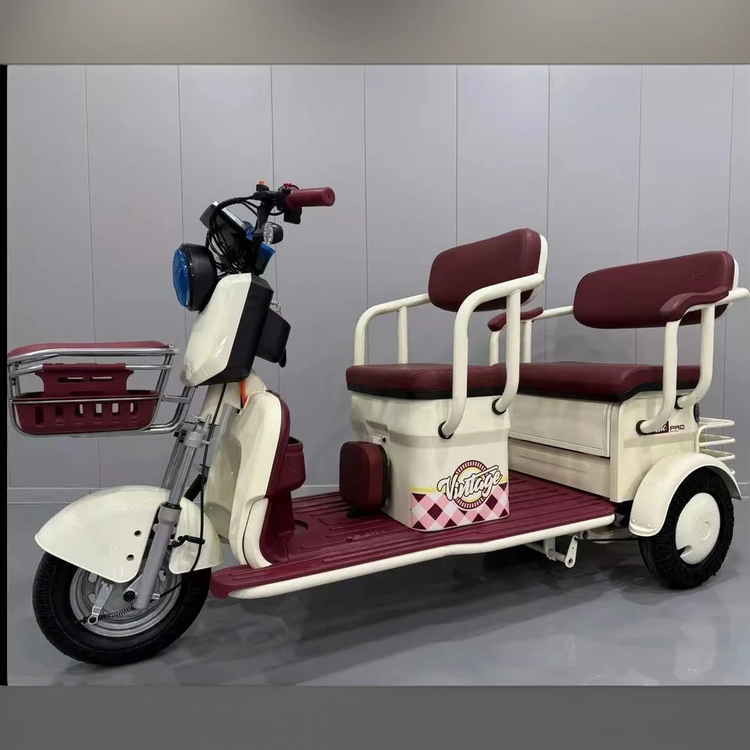新款电动三轮车老年代步车【上门安装】客货两用双排车接送孩子HX