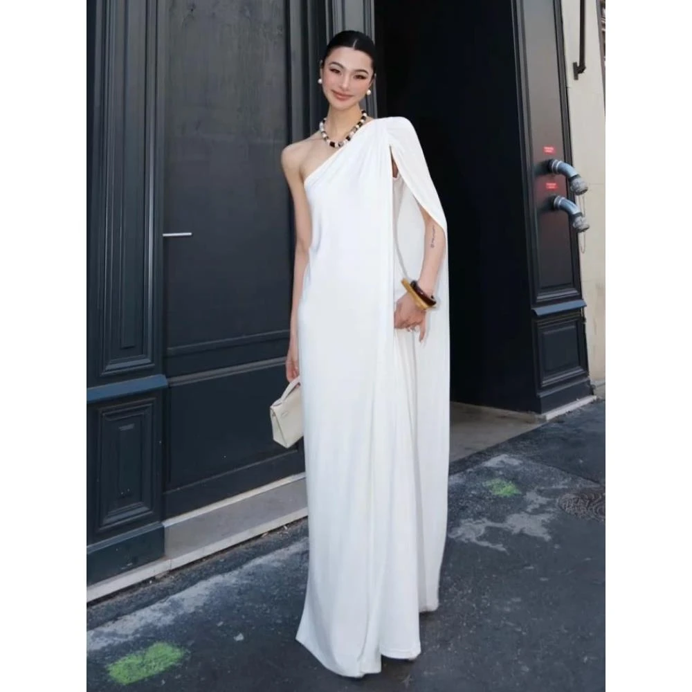 2025新款夏季巨好看上流社会高端气场强大长裙高级感白色连衣裙女