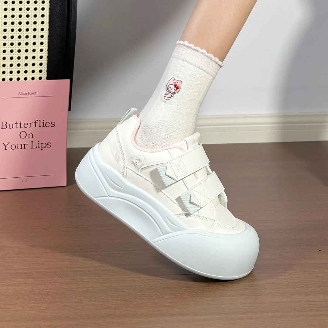 回力魔术贴厚底小白鞋女款2025原创新款百搭软底休闲运动大头板鞋