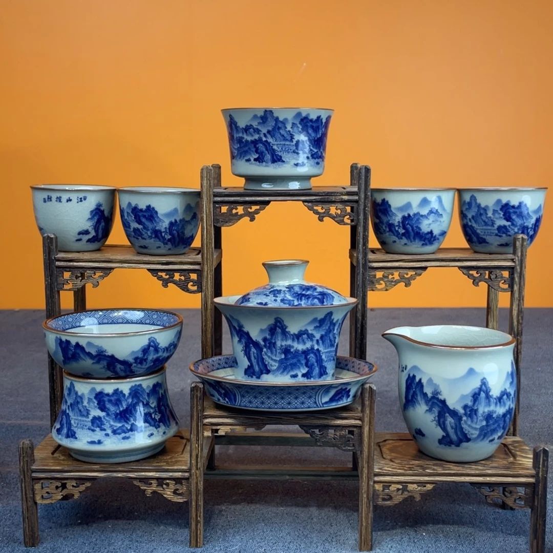 景德镇陶瓷釉下青花八件套