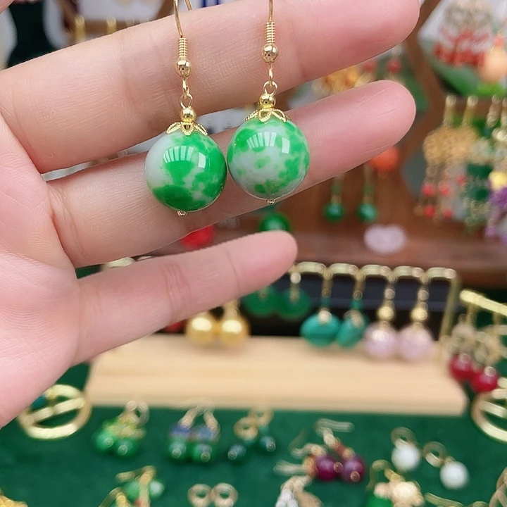 合金耳饰玛瑙/玉髓