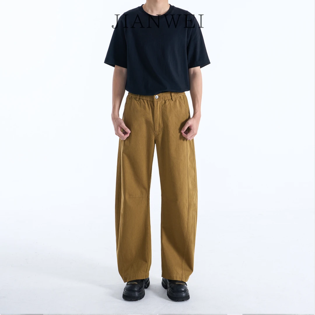 JIANWEI原创纯色休闲裤高级百搭宽松镰刀色织香蕉裤子男女秋季