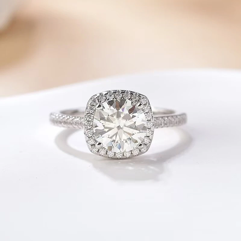 【外贸尾货】公主方包1ct---戒指