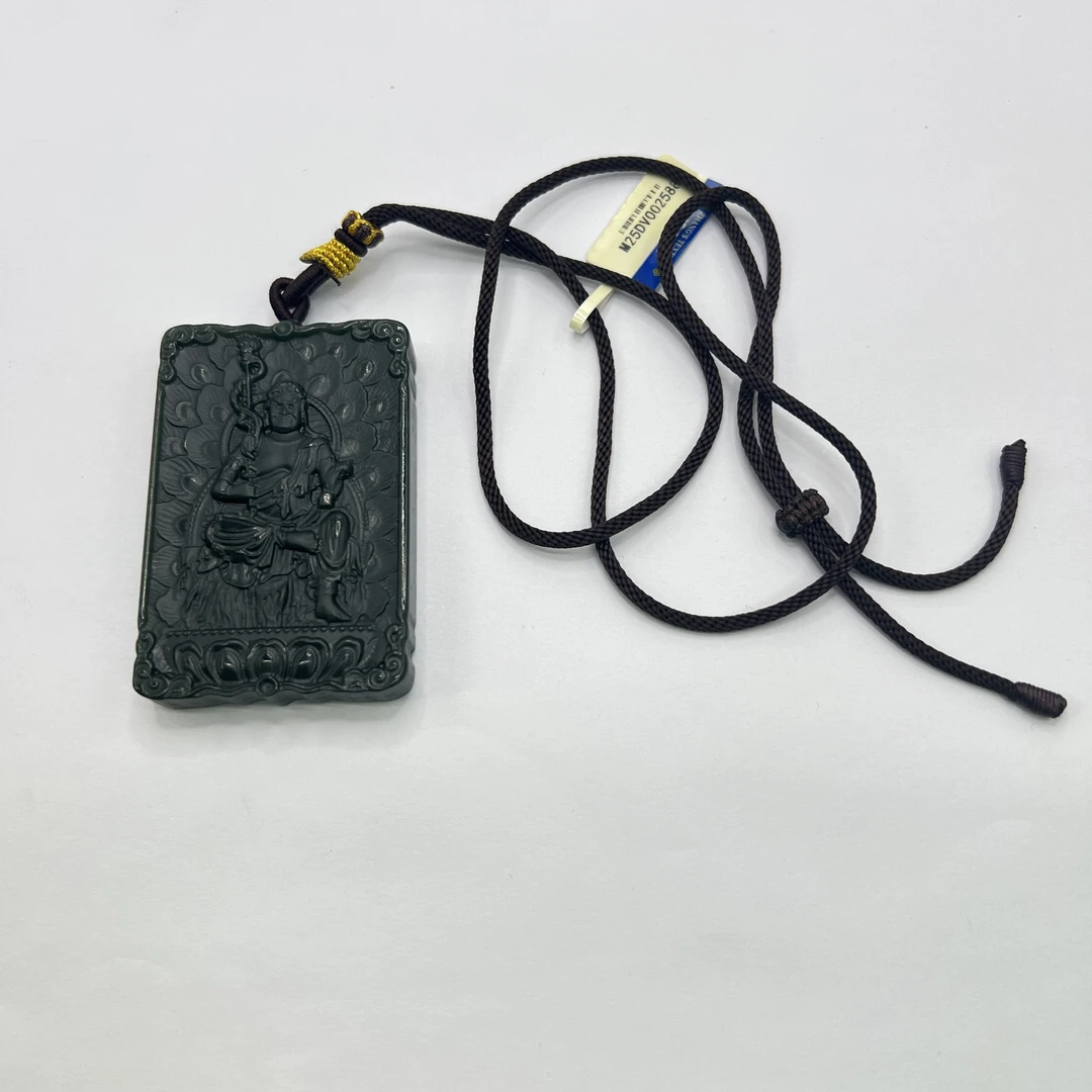 和田玉塔青不动明王挂件-M25DV002588-06